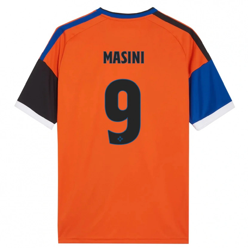 Danxen Barn Tommaso Masini #9 Oransje Blå Svart Hvit Bortetrøye Drakt Trøye 2026/27 Skjorter T-Skjorte