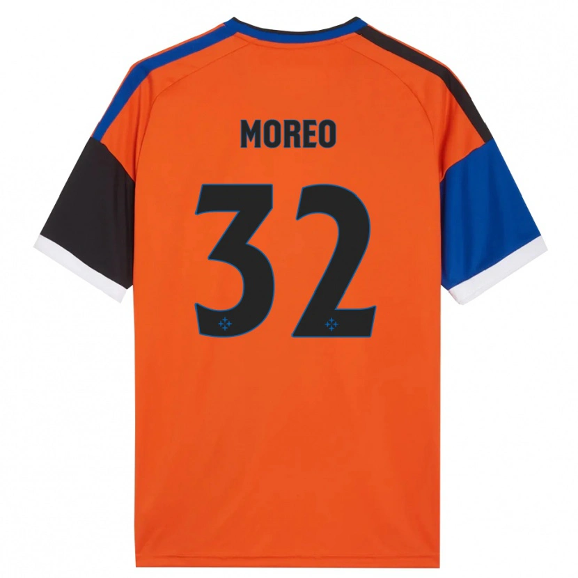Danxen Barn Stefano Moreo #32 Oransje Blå Svart Hvit Bortetrøye Drakt Trøye 2026/27 Skjorter T-Skjorte