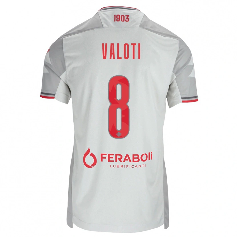Danxen Barn Mattia Valoti #8 Grå Hvit Rød Bortetrøye Drakt Trøye 2026/27 Skjorter T-Skjorte