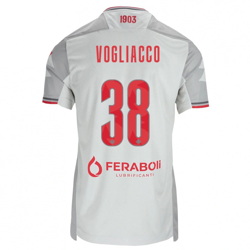 Danxen Barn Alessandro Vogliacco #38 Grå Hvit Rød Bortetrøye Drakt Trøye 2026/27 Skjorter T-Skjorte