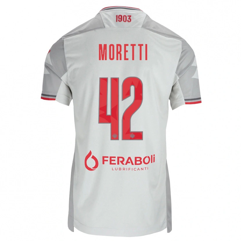 Danxen Barn Lorenzo Moretti #42 Grå Hvit Rød Bortetrøye Drakt Trøye 2026/27 Skjorter T-Skjorte