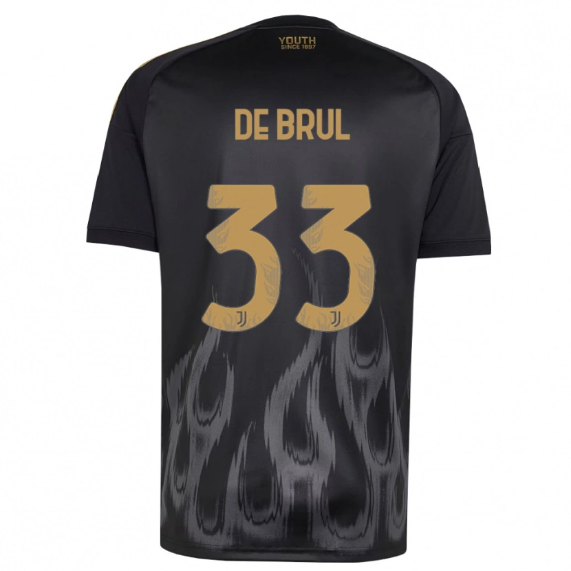 Danxen Barn Maxime De Brul #33 Svart Brun Tredje Sett Drakt Trøye 2026/27 Skjorter T-Skjorte