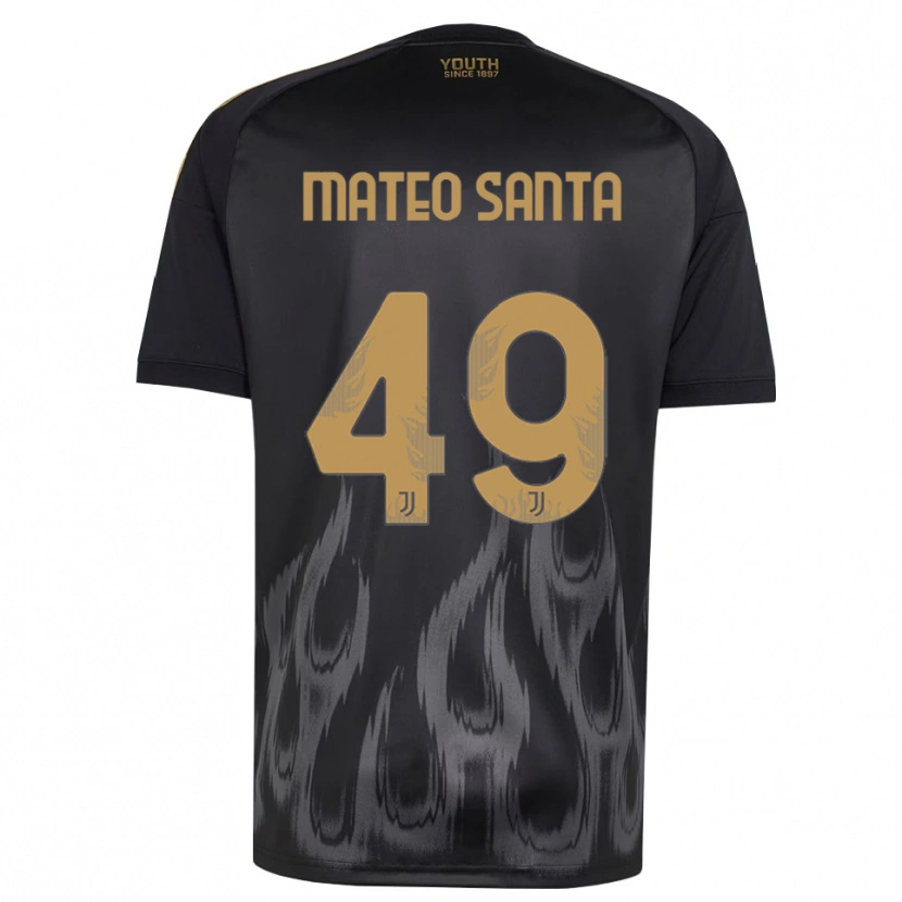Danxen Barn Mateo Santa Maria #49 Svart Brun Tredje Sett Drakt Trøye 2026/27 Skjorter T-Skjorte