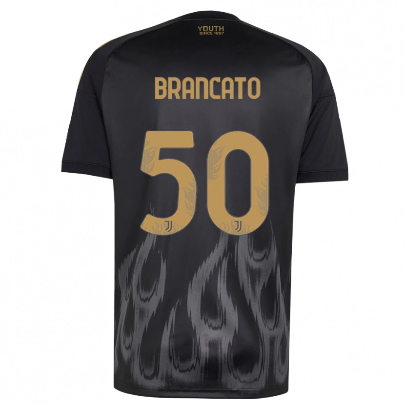 Danxen Barn Alessandro Brancato #50 Svart Brun Tredje Sett Drakt Trøye 2026/27 Skjorter T-Skjorte