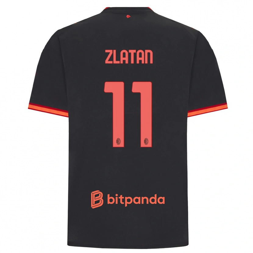 Danxen Barn Zlatan Ibrahimovic #11 Svart Rød Tredje Sett Drakt Trøye 2026/27 Skjorter T-Skjorte