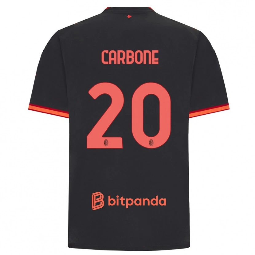 Danxen Barn Emanuele Carbone #20 Svart Rød Tredje Sett Drakt Trøye 2026/27 Skjorter T-Skjorte