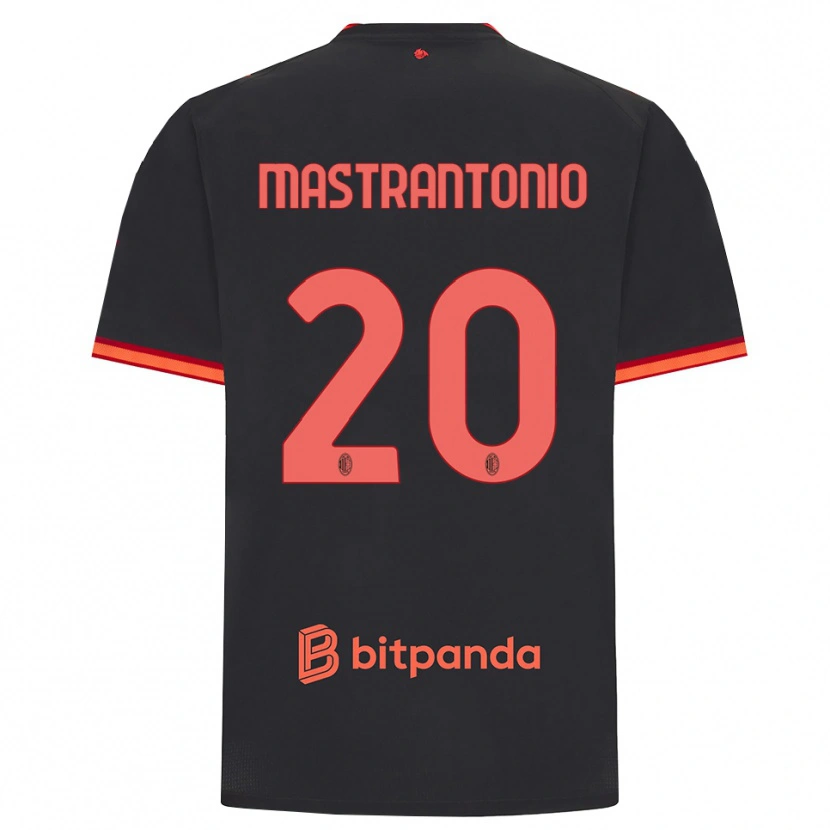 Danxen Barn Davide Mastrantonio #20 Svart Rød Tredje Sett Drakt Trøye 2026/27 Skjorter T-Skjorte