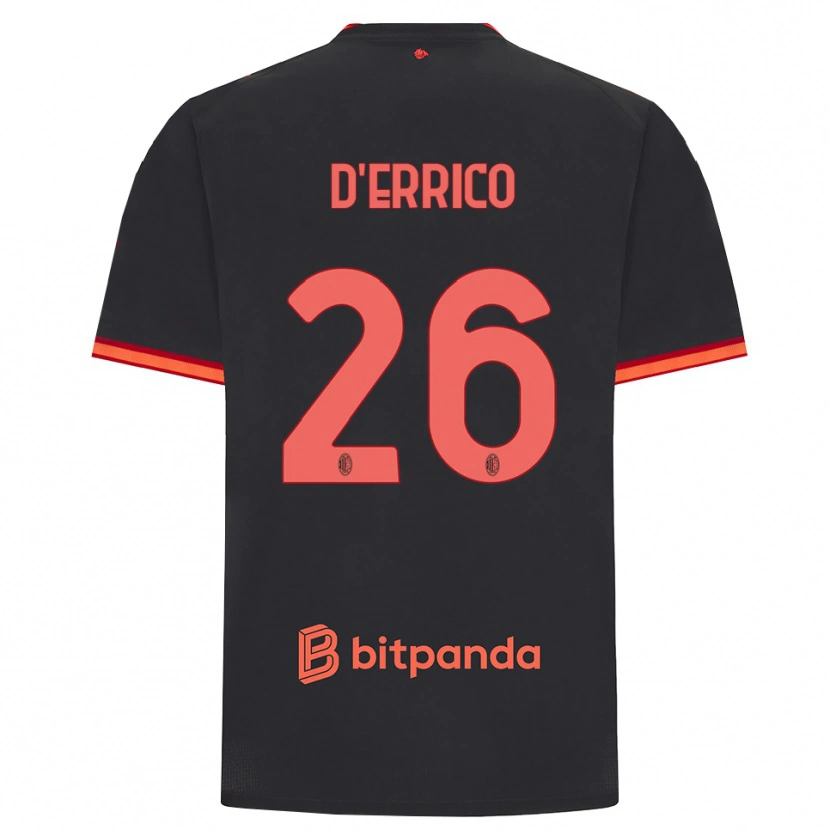 Danxen Barn Leonardo D'errico #26 Svart Rød Tredje Sett Drakt Trøye 2026/27 Skjorter T-Skjorte