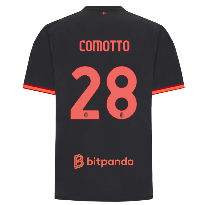 Danxen Barn Christian Comotto #28 Svart Rød Tredje Sett Drakt Trøye 2026/27 Skjorter T-Skjorte