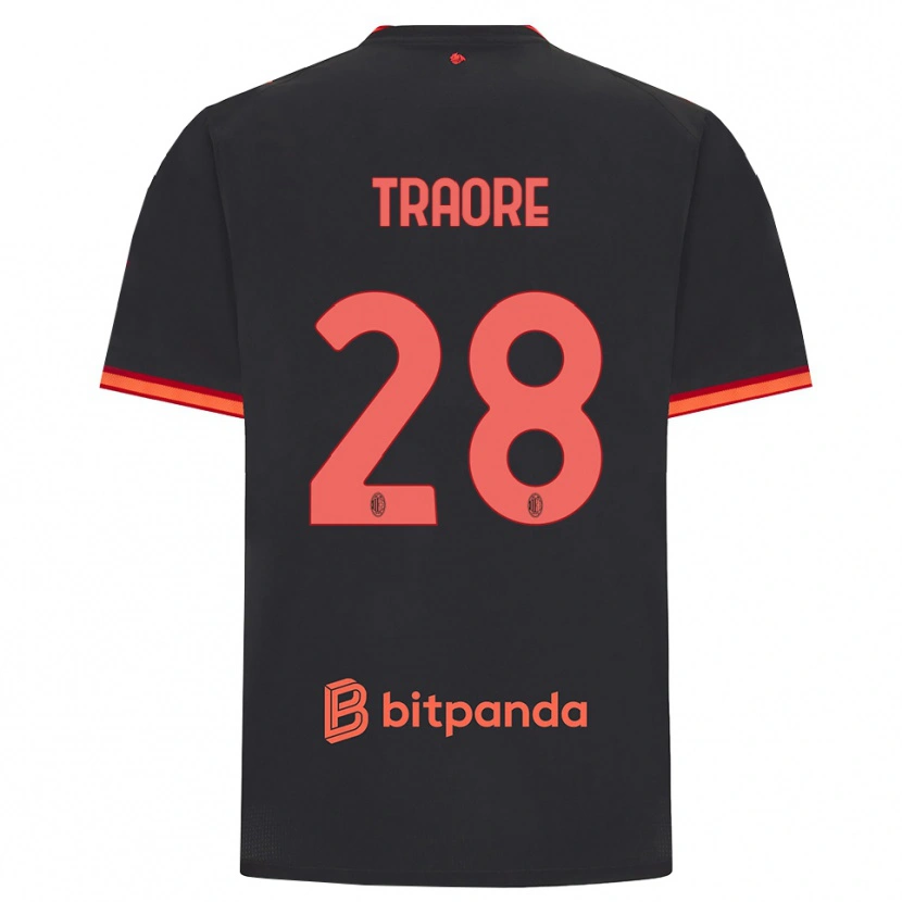 Danxen Barn Chaka Traore #28 Svart Rød Tredje Sett Drakt Trøye 2026/27 Skjorter T-Skjorte