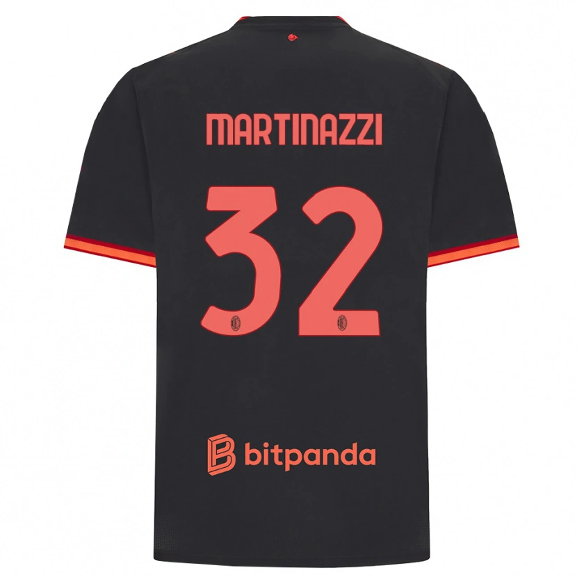 Danxen Barn Luca Martinazzi #32 Svart Rød Tredje Sett Drakt Trøye 2026/27 Skjorter T-Skjorte