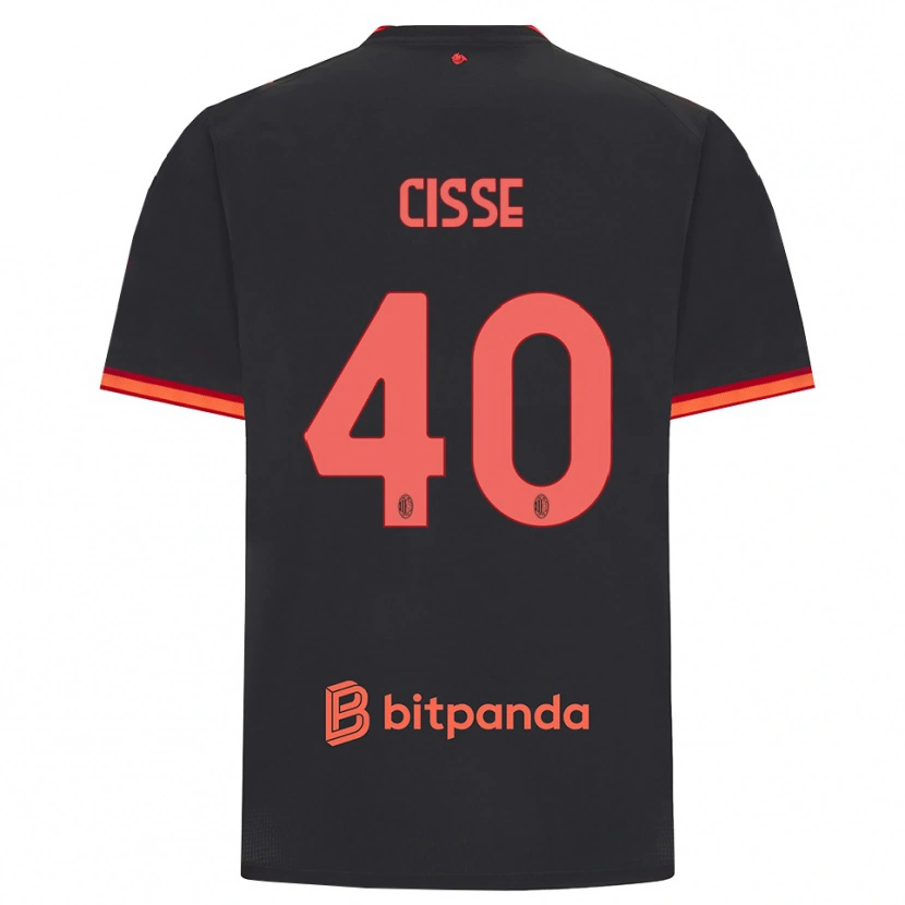 Danxen Barn El Hadji Malick Cissé #40 Svart Rød Tredje Sett Drakt Trøye 2026/27 Skjorter T-Skjorte