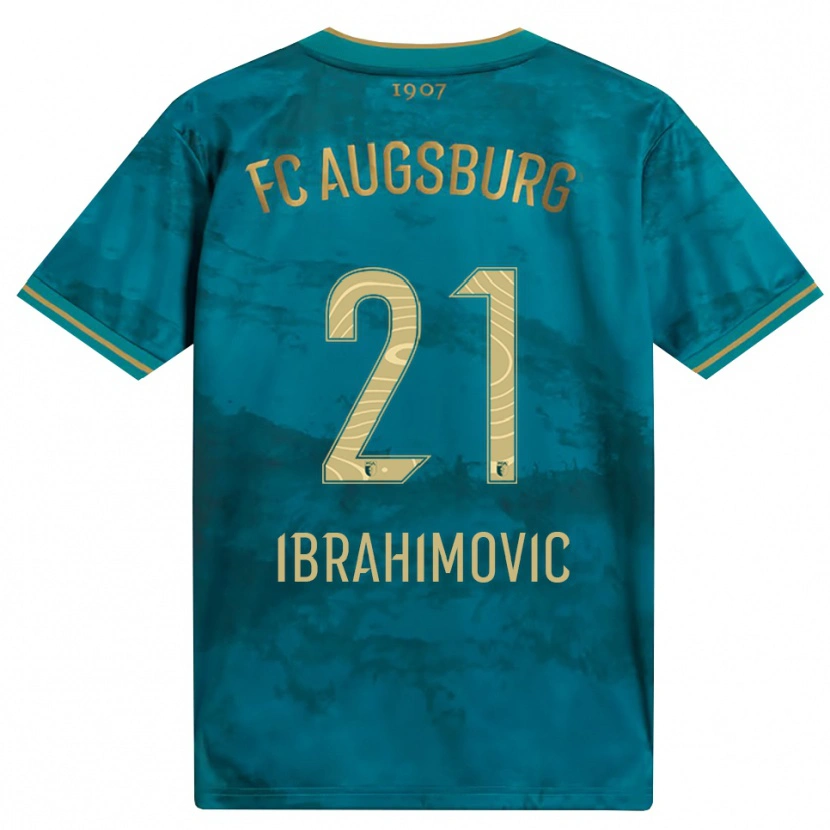 Danxen Barn Arijon Ibrahimovic #21 Grønn Brun Bortetrøye Drakt Trøye 2026/27 Skjorter T-Skjorte