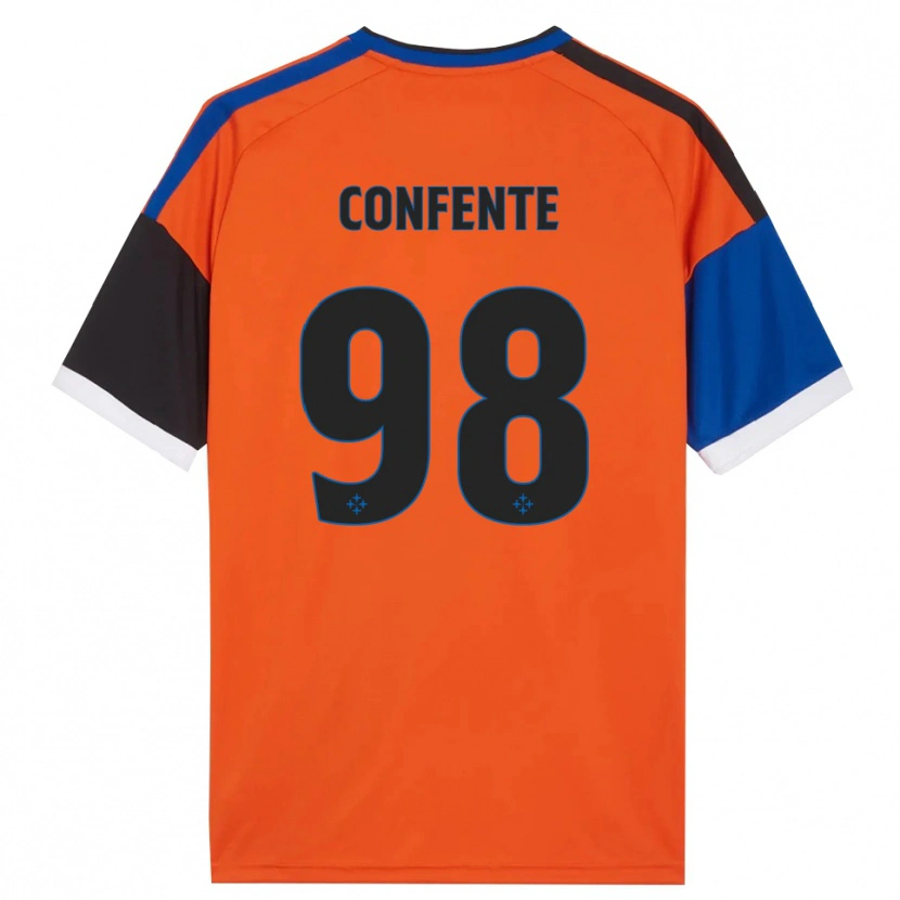 Danxen Barn Alessandro Confente #98 Oransje Blå Svart Hvit Bortetrøye Drakt Trøye 2026/27 Skjorter T-Skjorte