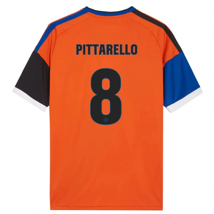 Danxen Barn Filippo Pittarello #8 Oransje Blå Svart Hvit Bortetrøye Drakt Trøye 2026/27 Skjorter T-Skjorte
