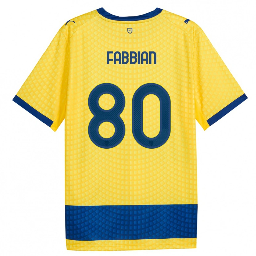 Danxen Mann Giovanni Fabbian #80 Gul Blå Svart Bortetrøye Drakt Trøye 2026/27 Skjorter T-Skjorte