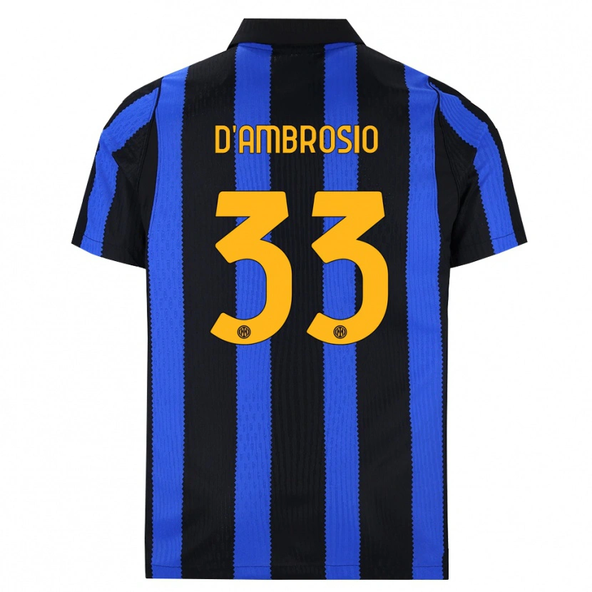 Danxen Mann Danilo D'ambrosio #33 Svart Blå Gul Hjemmetrøye Drakt Trøye 2026/27 Skjorter T-Skjorte