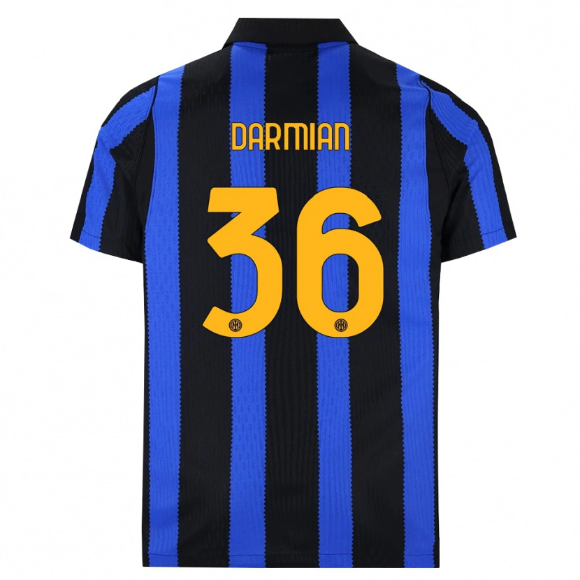 Danxen Mann Matteo Darmian #36 Svart Blå Gul Hjemmetrøye Drakt Trøye 2026/27 Skjorter T-Skjorte