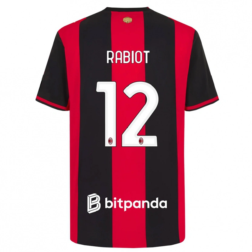 Danxen Mann Adrien Rabiot #12 Rød Svart Hvit Hjemmetrøye Drakt Trøye 2026/27 Skjorter T-Skjorte