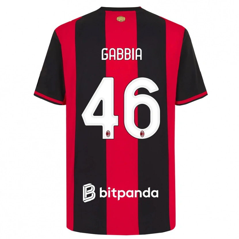 Danxen Mann Matteo Gabbia #46 Rød Svart Hvit Hjemmetrøye Drakt Trøye 2026/27 Skjorter T-Skjorte