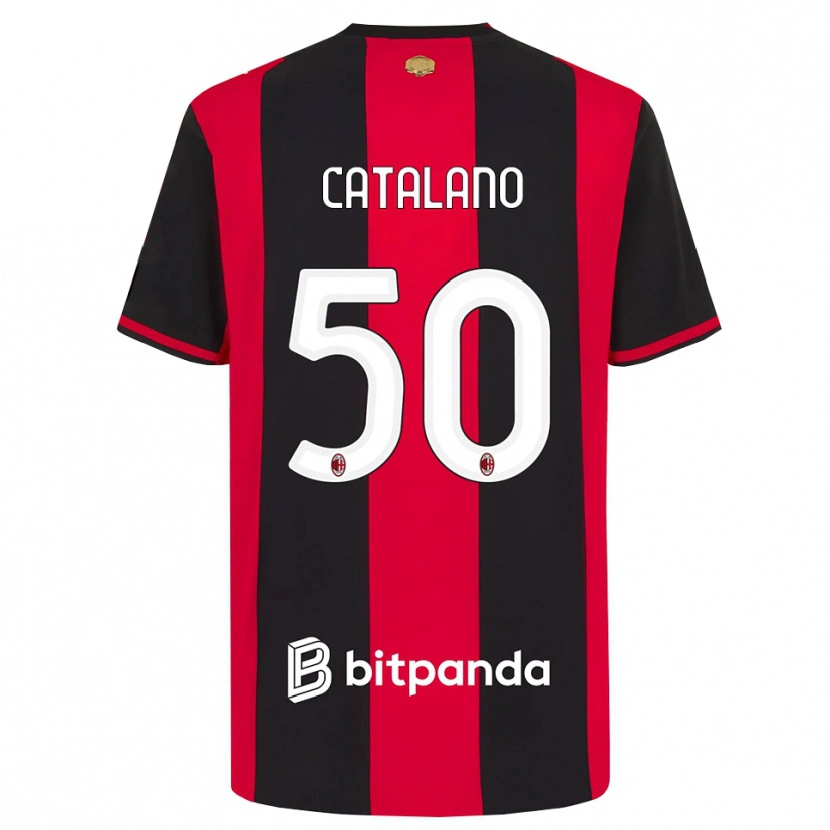 Danxen Mann Alessio Catalano #50 Rød Svart Hvit Hjemmetrøye Drakt Trøye 2026/27 Skjorter T-Skjorte