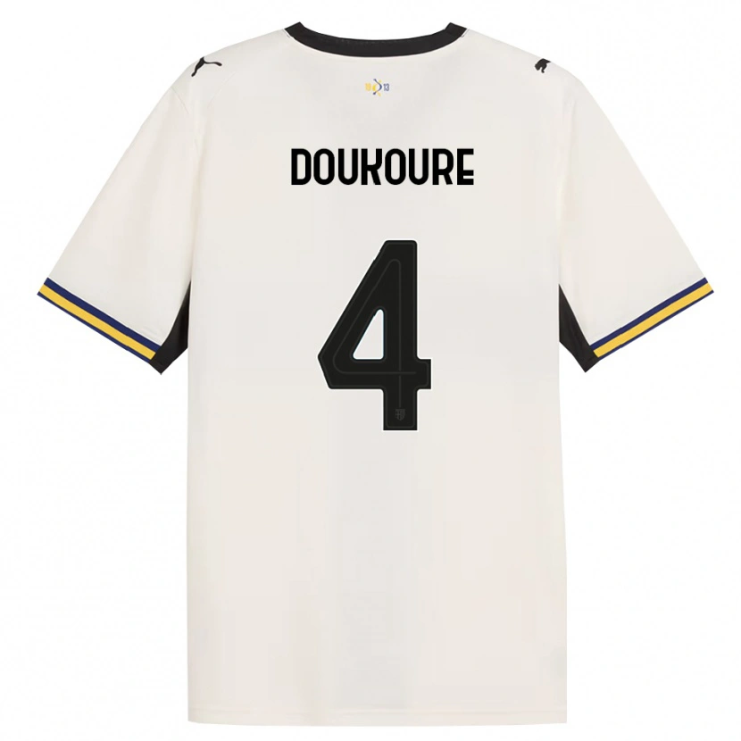 Danxen Mann Vamoussa Doukoure #4 Off-White Svart Gul Hjemmetrøye Drakt Trøye 2026/27 Skjorter T-Skjorte