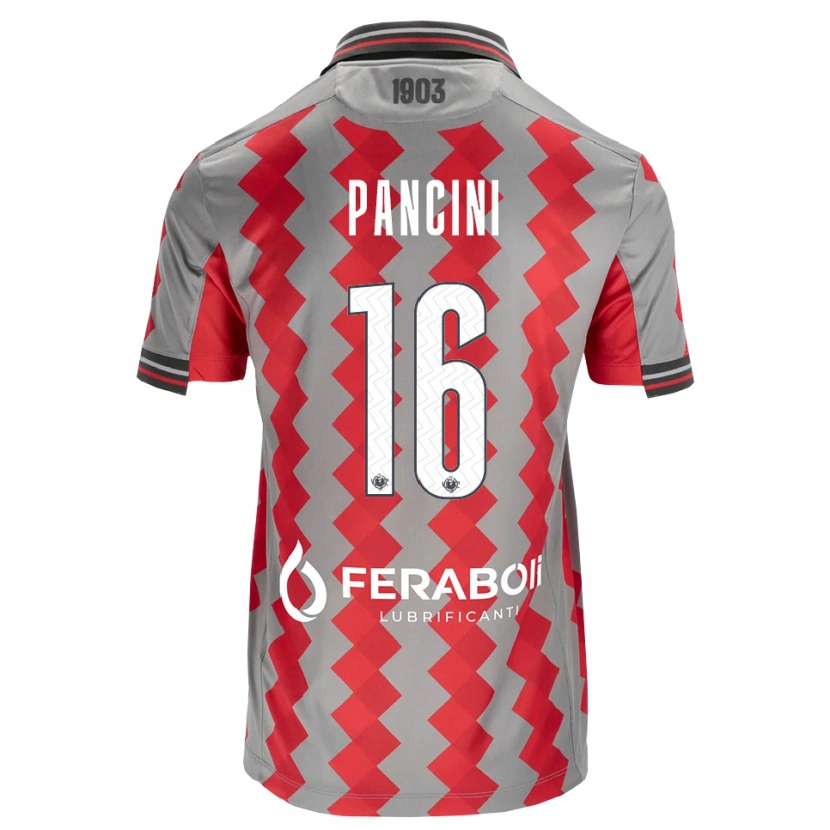 Danxen Mann Alex Pancini #16 Grå Rød Hvit Hjemmetrøye Drakt Trøye 2026/27 Skjorter T-Skjorte