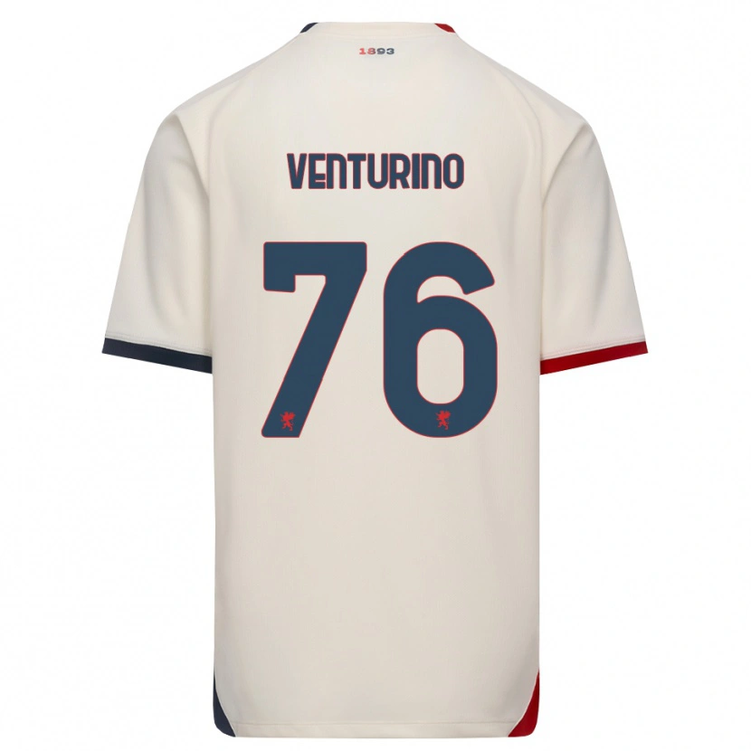 Danxen Mann Lorenzo Venturino #76 Off-White Rød Bortetrøye Drakt Trøye 2026/27 Skjorter T-Skjorte