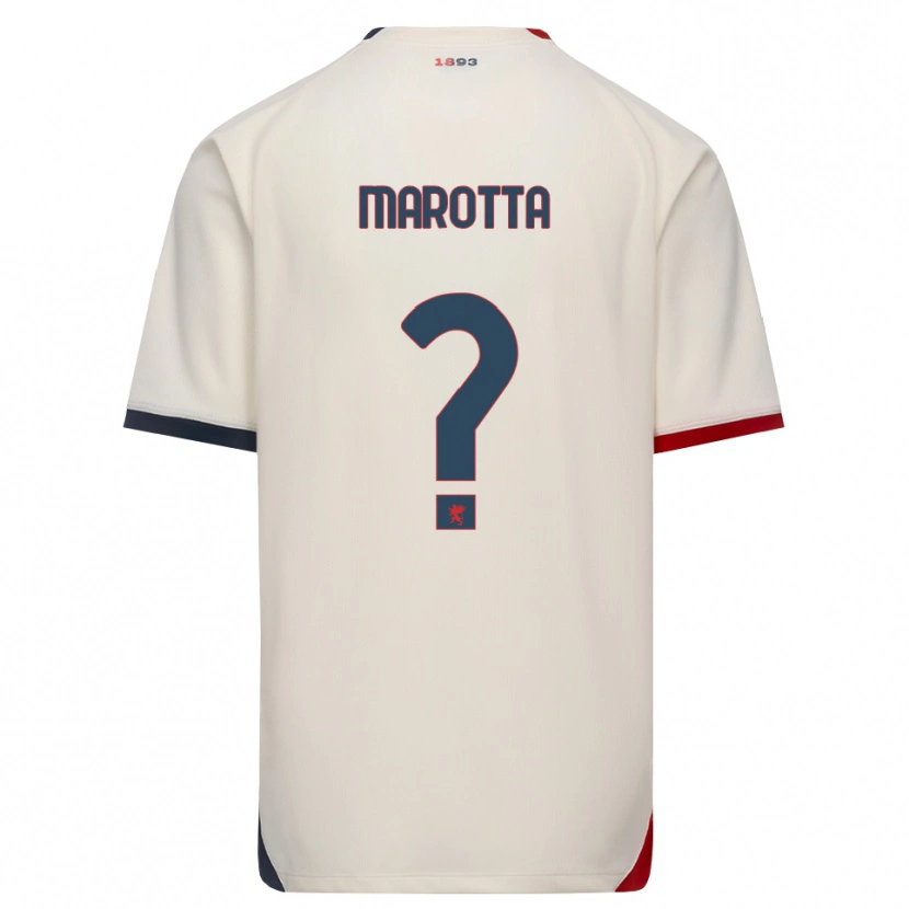 Danxen Mann Francesco Marotta #0 Off-White Rød Bortetrøye Drakt Trøye 2026/27 Skjorter T-Skjorte