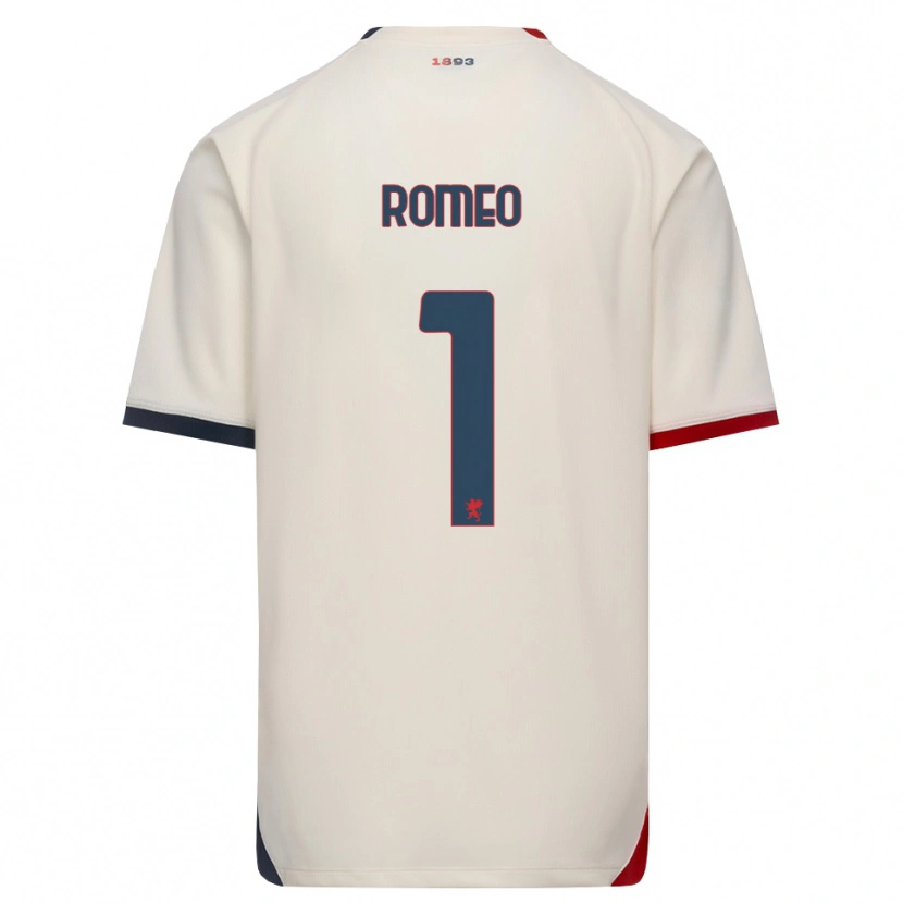 Danxen Mann Emanuele Romeo #1 Off-White Rød Bortetrøye Drakt Trøye 2026/27 Skjorter T-Skjorte