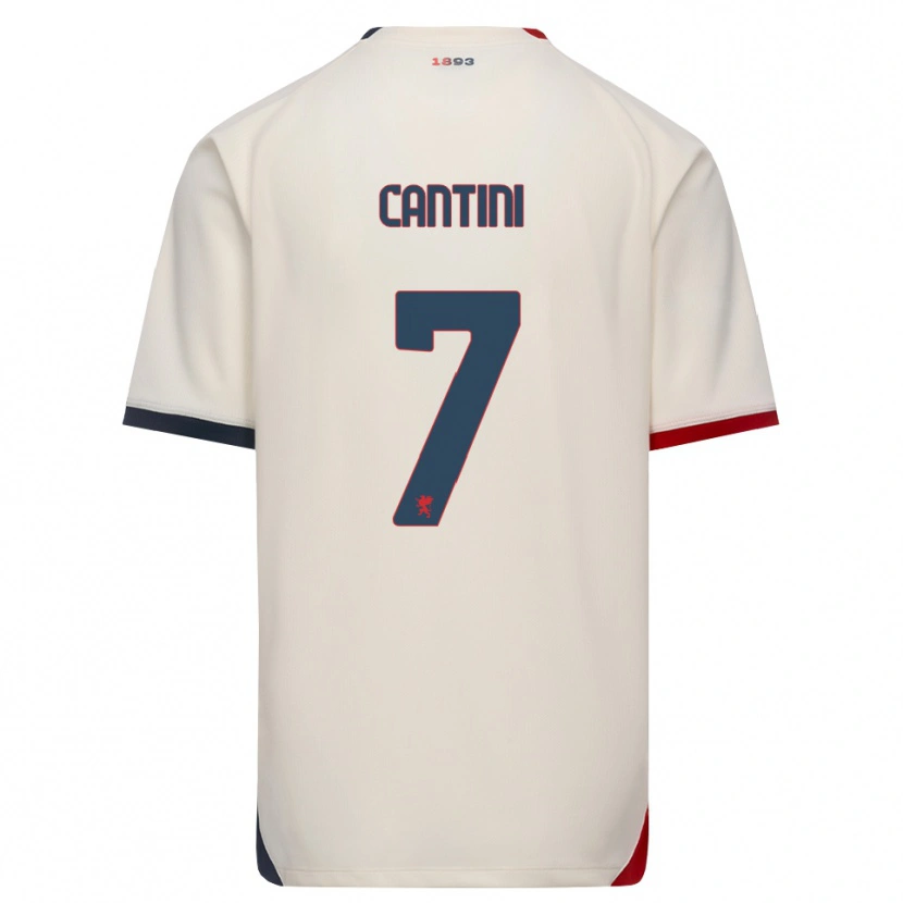 Danxen Mann Riccardo Cantini #7 Off-White Rød Bortetrøye Drakt Trøye 2026/27 Skjorter T-Skjorte