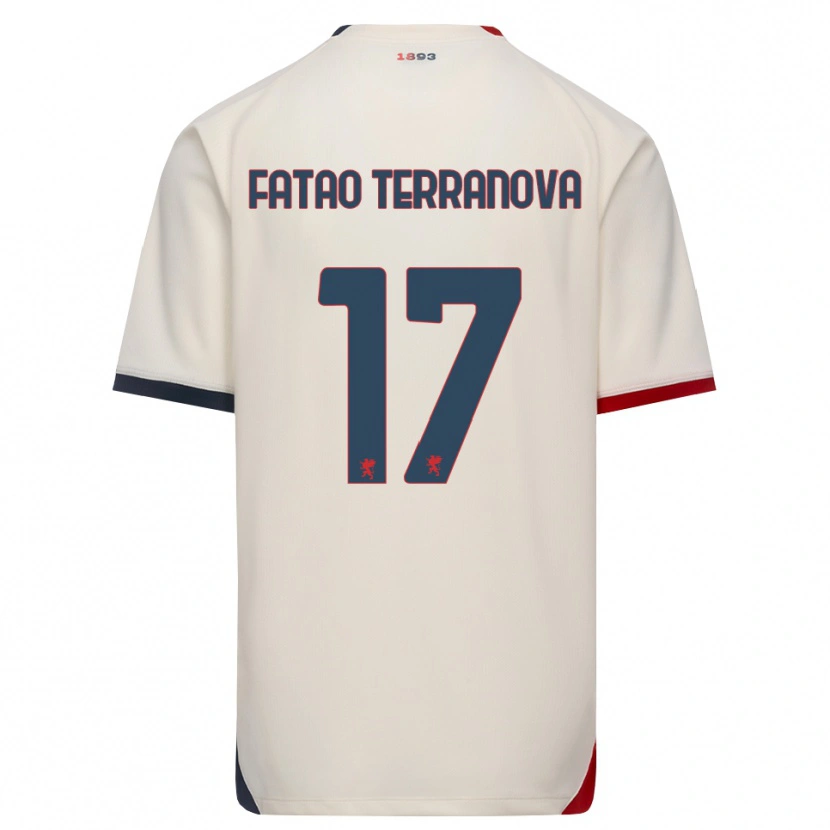Danxen Mann Emanuele Fatao Terranova #17 Off-White Rød Bortetrøye Drakt Trøye 2026/27 Skjorter T-Skjorte