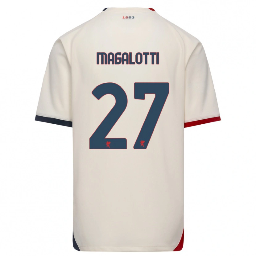 Danxen Mann Gabriele Magalotti #27 Off-White Rød Bortetrøye Drakt Trøye 2026/27 Skjorter T-Skjorte