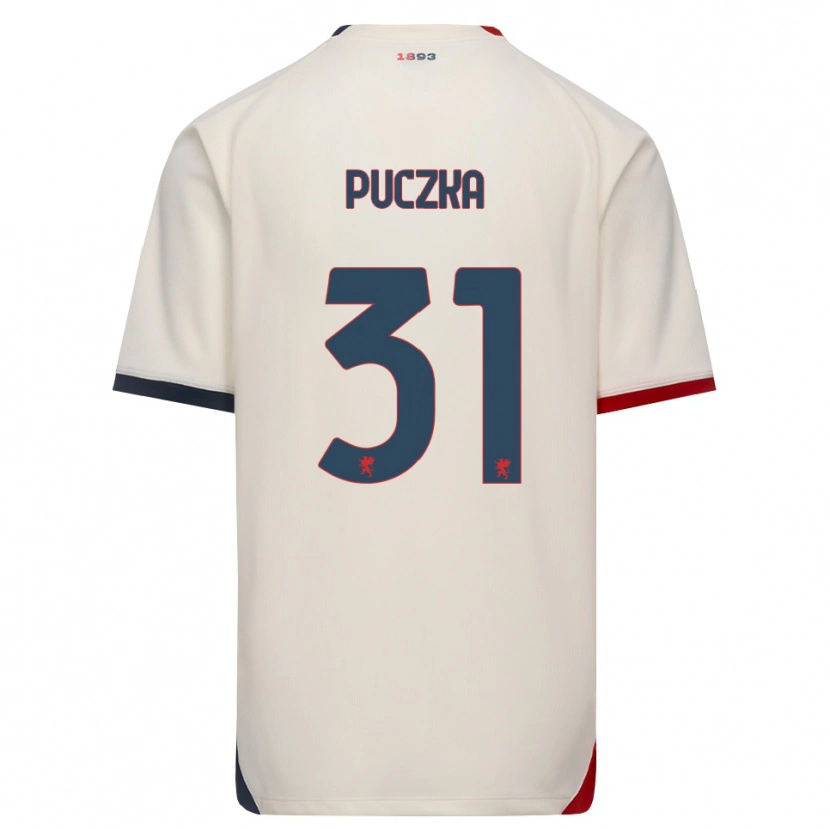 Danxen Mann David Puczka #31 Off-White Rød Bortetrøye Drakt Trøye 2026/27 Skjorter T-Skjorte