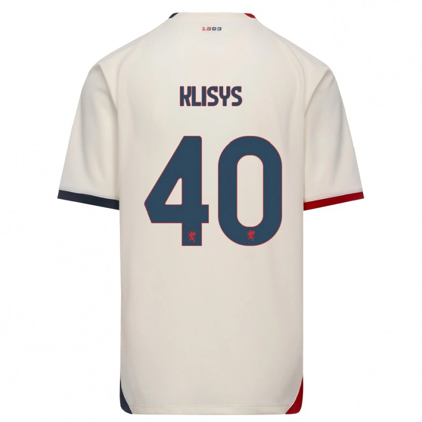 Danxen Mann Lukas Klišys #40 Off-White Rød Bortetrøye Drakt Trøye 2026/27 Skjorter T-Skjorte