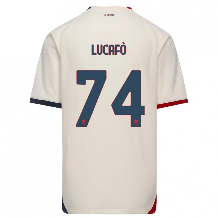 Danxen Mann Sara Lucafò #74 Off-White Rød Bortetrøye Drakt Trøye 2026/27 Skjorter T-Skjorte