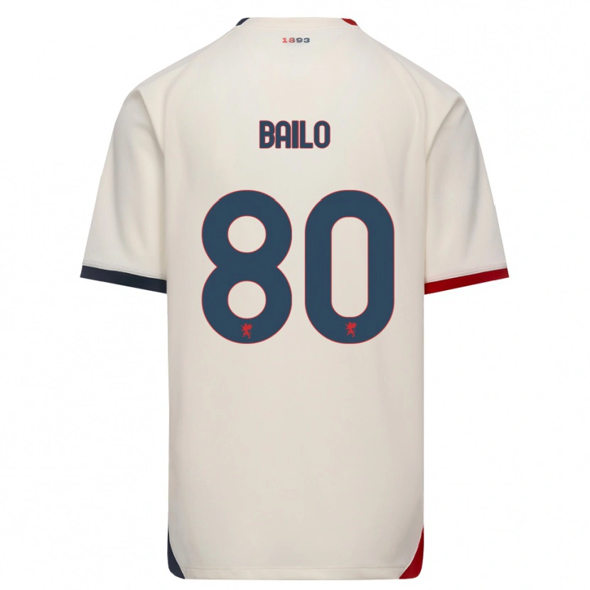 Danxen Mann Giorgio Bailo #80 Off-White Rød Bortetrøye Drakt Trøye 2026/27 Skjorter T-Skjorte