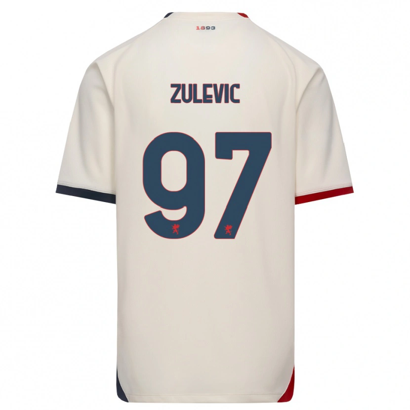 Danxen Mann Adam Zulevic #97 Off-White Rød Bortetrøye Drakt Trøye 2026/27 Skjorter T-Skjorte