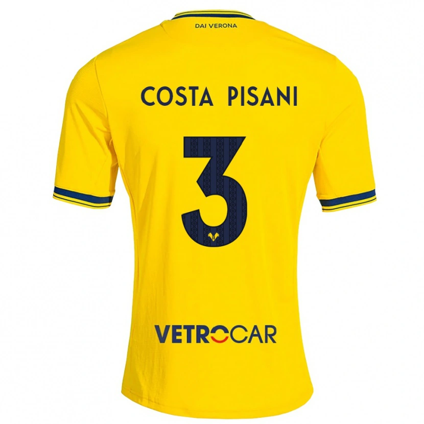 Danxen Mann Davide Costa Pisani #3 Gul Rød Bortetrøye Drakt Trøye 2026/27 Skjorter T-Skjorte