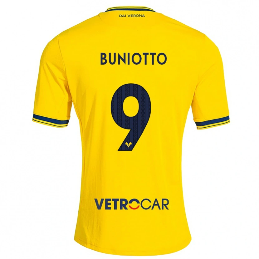 Danxen Mann Mattia Buniotto #9 Gul Rød Bortetrøye Drakt Trøye 2026/27 Skjorter T-Skjorte