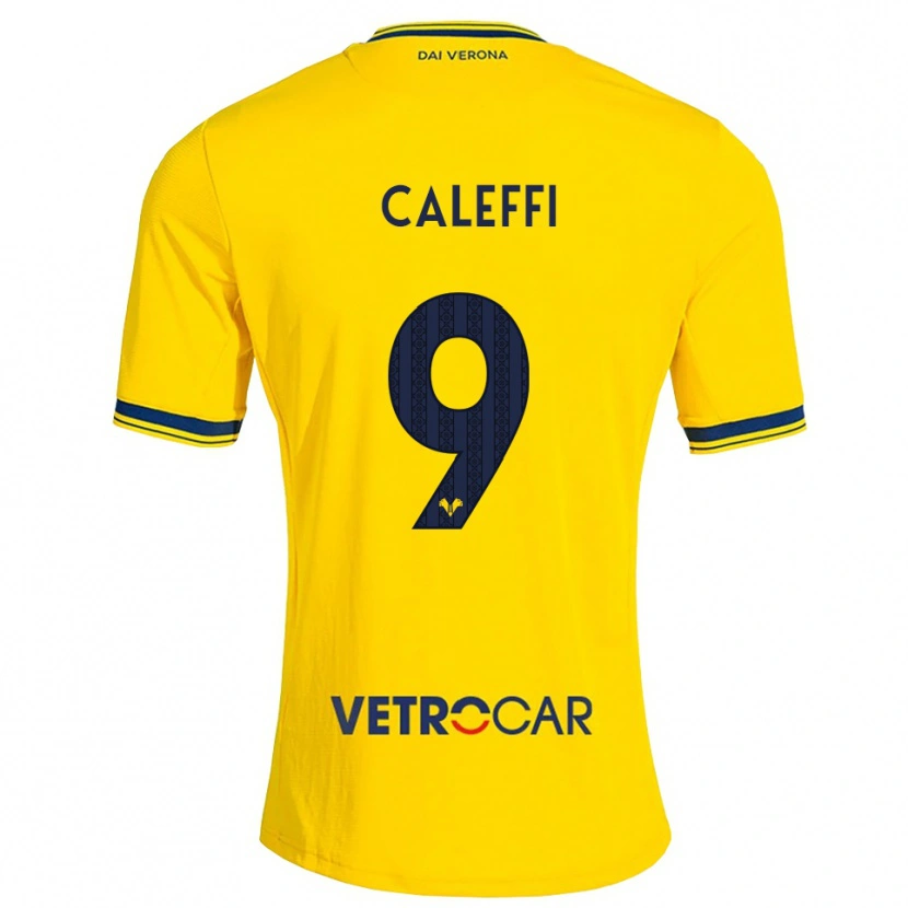 Danxen Mann Andrea Caleffi #9 Gul Rød Bortetrøye Drakt Trøye 2026/27 Skjorter T-Skjorte