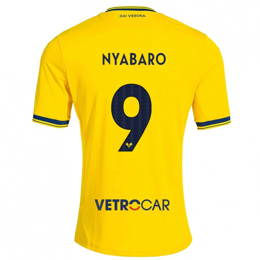 Danxen Mann Nicholas Nyabaro #9 Gul Rød Bortetrøye Drakt Trøye 2026/27 Skjorter T-Skjorte