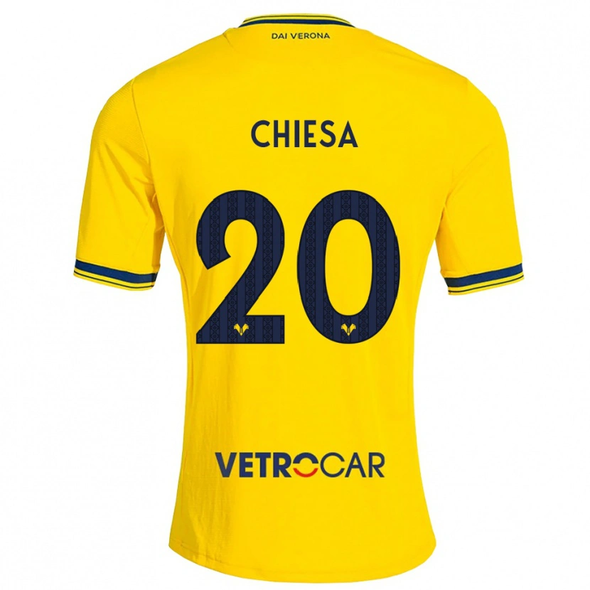 Danxen Mann Mattia Chiesa #20 Gul Rød Bortetrøye Drakt Trøye 2026/27 Skjorter T-Skjorte