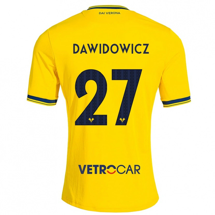 Danxen Mann Pawel Dawidowicz #27 Gul Rød Bortetrøye Drakt Trøye 2026/27 Skjorter T-Skjorte