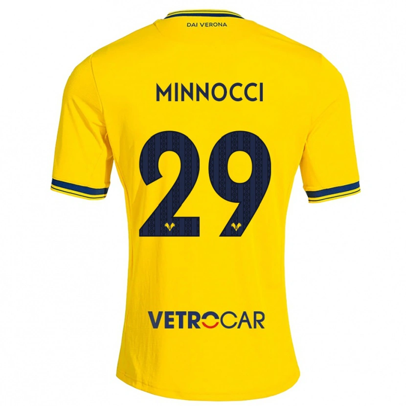 Danxen Mann Valerio Minnocci #29 Gul Rød Bortetrøye Drakt Trøye 2026/27 Skjorter T-Skjorte
