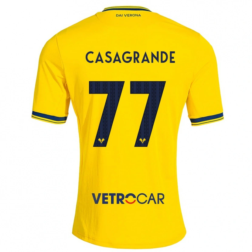 Danxen Mann Tommaso Casagrande #77 Gul Rød Bortetrøye Drakt Trøye 2026/27 Skjorter T-Skjorte