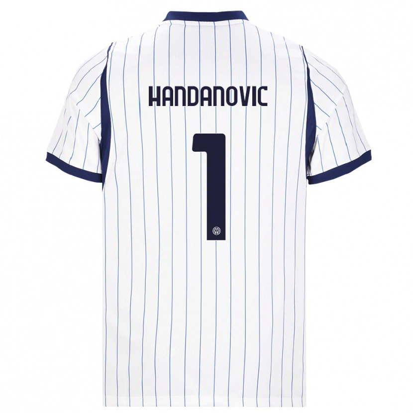 Danxen Mann Samir Handanovic #1 Hvit Marineblå Bortetrøye Drakt Trøye 2026/27 Skjorter T-Skjorte