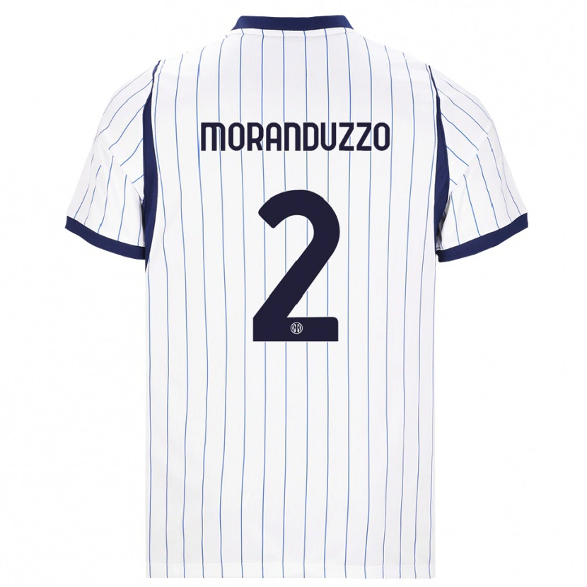 Danxen Mann Nicolo Moranduzzo #2 Hvit Marineblå Bortetrøye Drakt Trøye 2026/27 Skjorter T-Skjorte