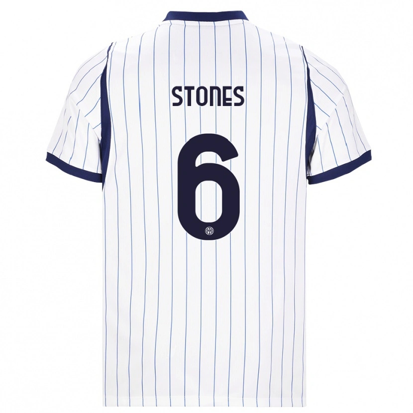 Danxen Mann John Stones #6 Hvit Marineblå Bortetrøye Drakt Trøye 2026/27 Skjorter T-Skjorte