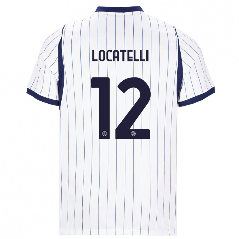 Danxen Mann Tommaso Locatelli #12 Hvit Marineblå Bortetrøye Drakt Trøye 2026/27 Skjorter T-Skjorte